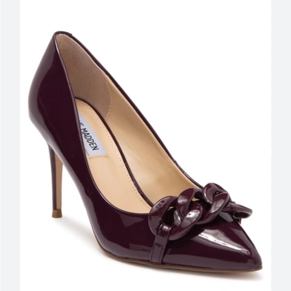 Steve Madden Shoes - Steve Madden Lalette Chainlink Burgundy Pump Heel Women’s Size 7.5 M